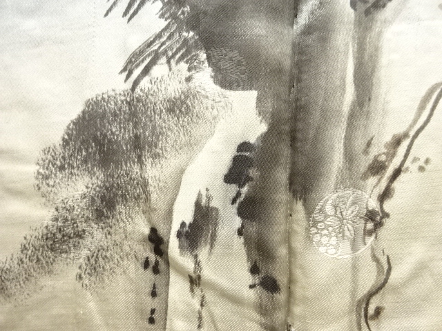 アンティーク　滝風景模様肩裏男物羽織